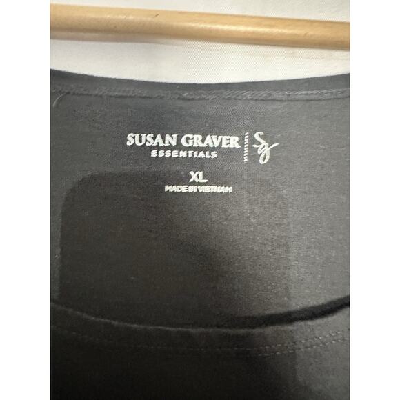 Susan Graver Essentials Tank Womens Sz XL Layers Black Essential Staple Classic - Picture 2 of 6